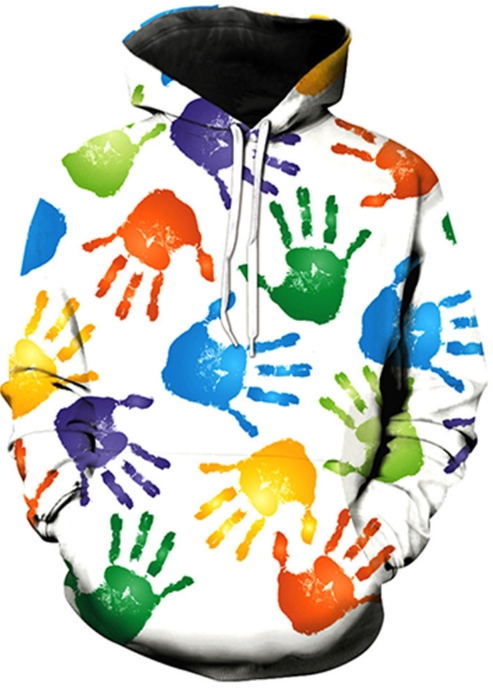 Rainbow palm prints 3d street wear hoodie