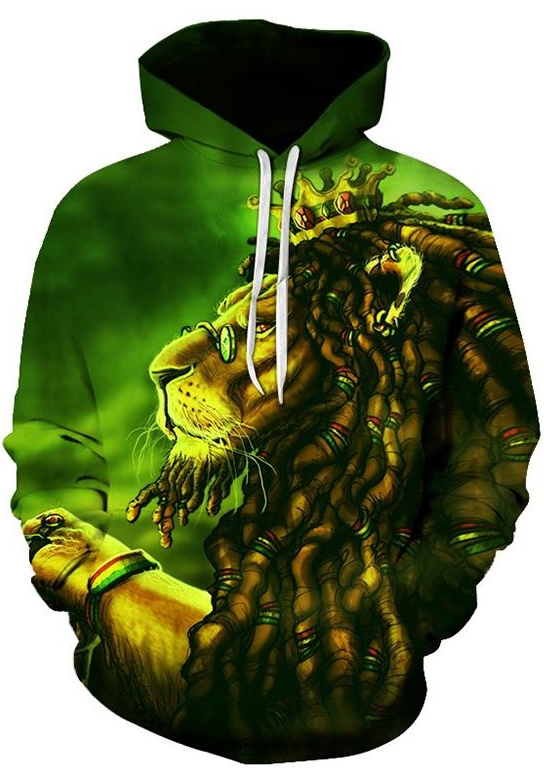 Rasta king lion 3d hoodie