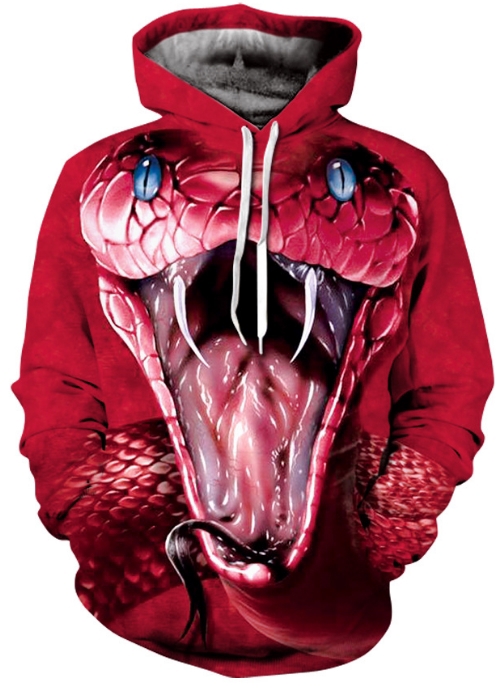 Red pit viper 3d street wear hoodie