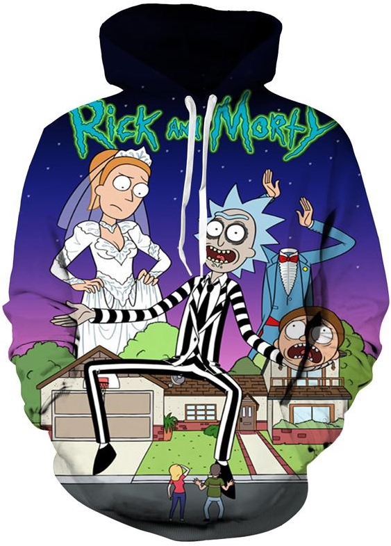 Rick and morty beetlejuice 3d hoodie