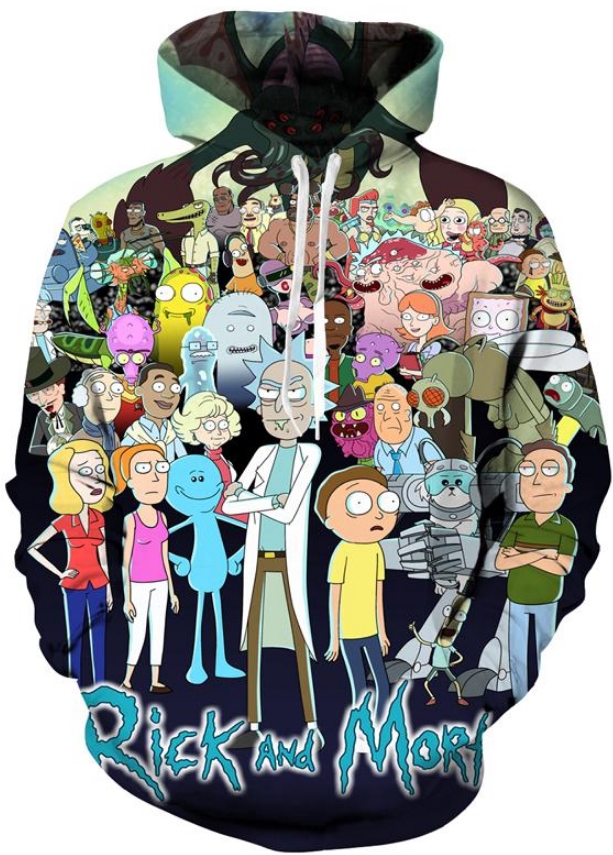 Rick and morty characters 3d hoodie
