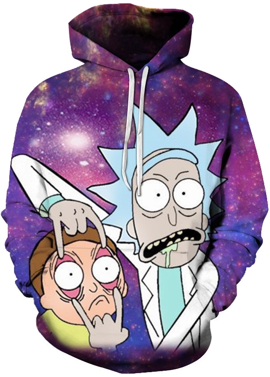 Rick and morty eyelids 3d hoodie