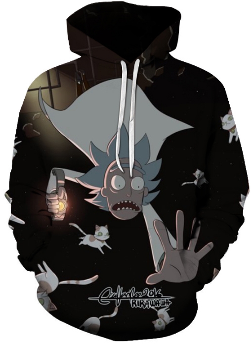 Rick and morty fall out 3d hoodie