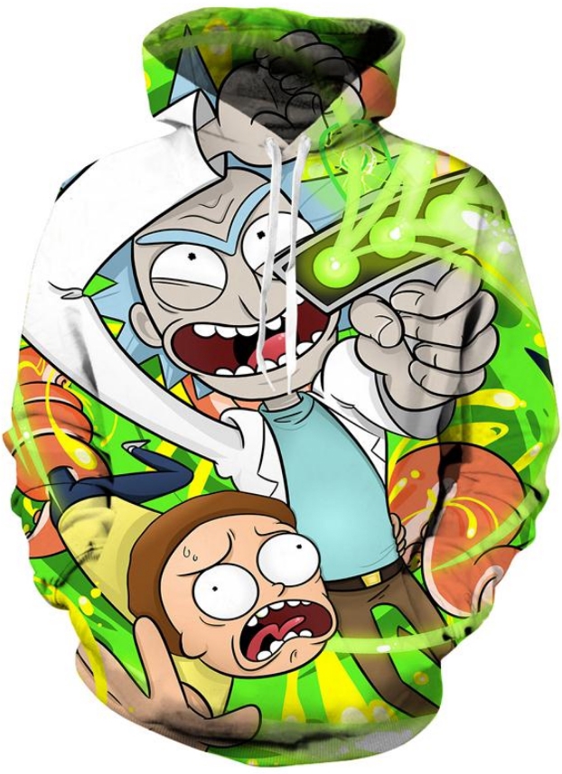 Rick and morty laser beam 3d hoodie