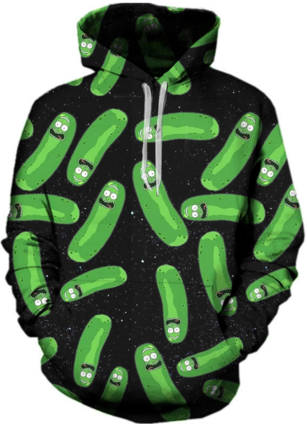 Rick and morty pickle mash up 3d hoodie