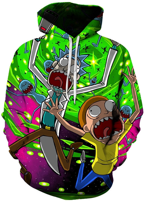 Rick and morty portal travel 3d hoodie