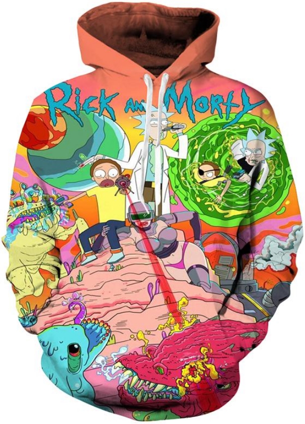 Rick and morty portal war 3d hoodie