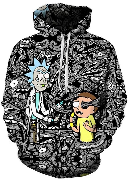 Rick and morty trippy 3d hoodie