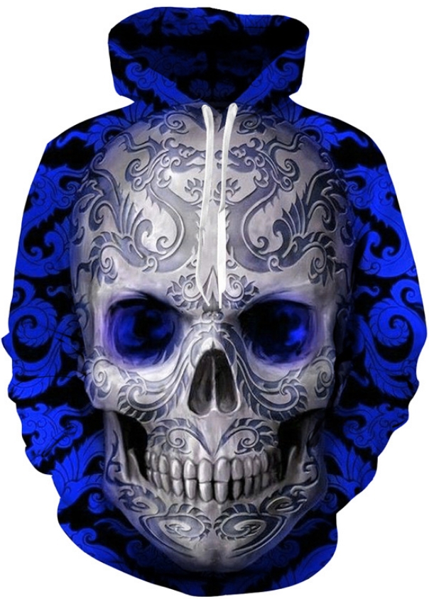 Sapphire skull tattoo 3d street wear hoodie