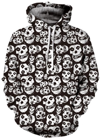 Skeleton head mash up 3d street wear hoodie