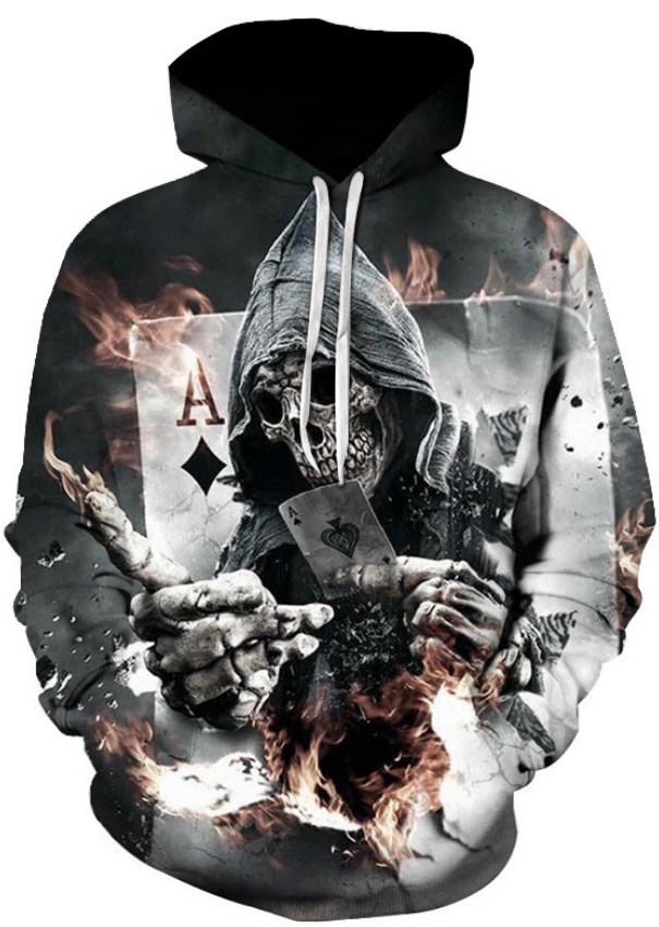 Skeleton magician 3d street wear hoodie