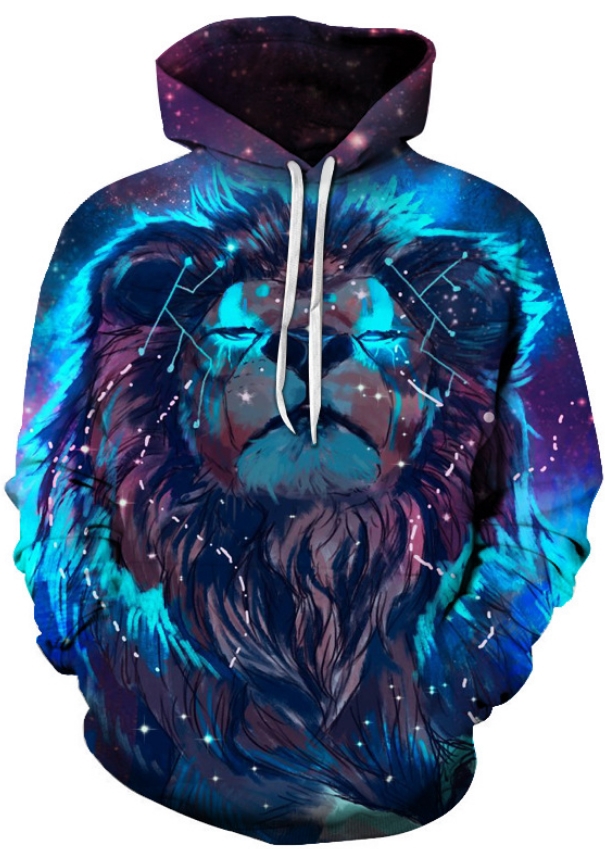 Space lion trip 3d street wear hoodie