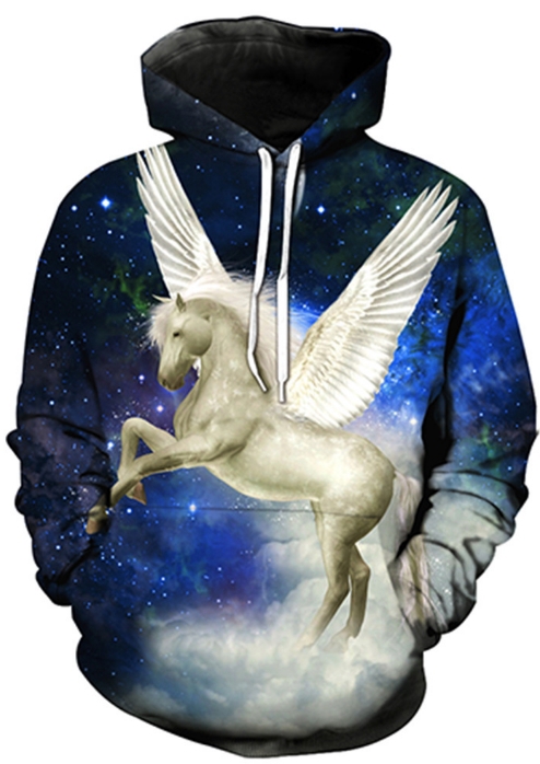 Space pegasus 3d street wear hoodie
