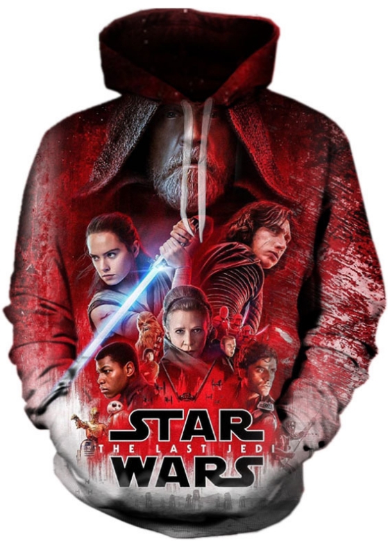 Star wars the last jedi 3d street wear hoodie