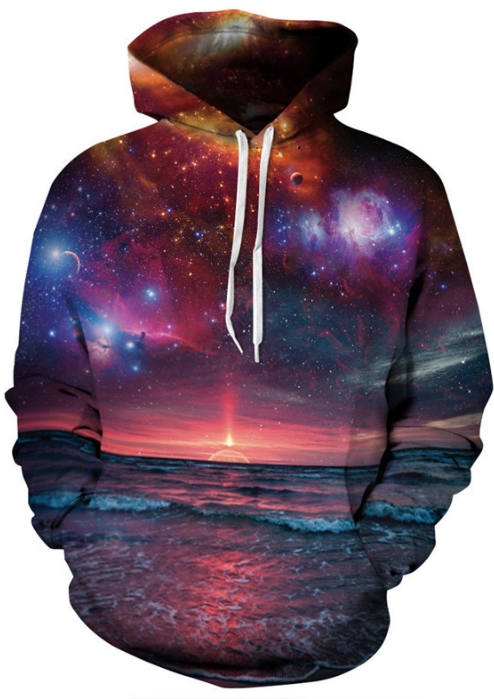 Universe and the beach 3d street wear hoodie