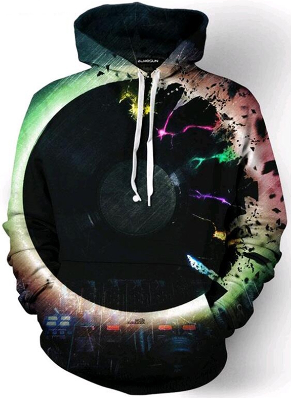 Vinyl rainbow lightning 3d street wear hoodie