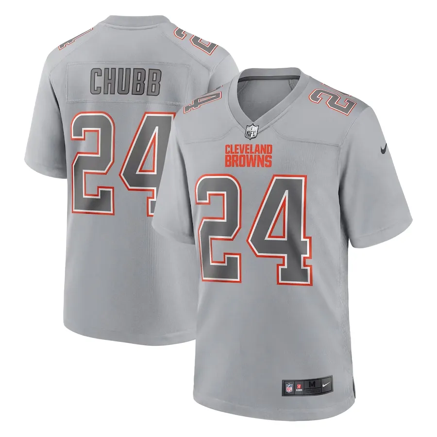 Men's cleveland browns nick chubb nike gray atmosphere fashion game jersey