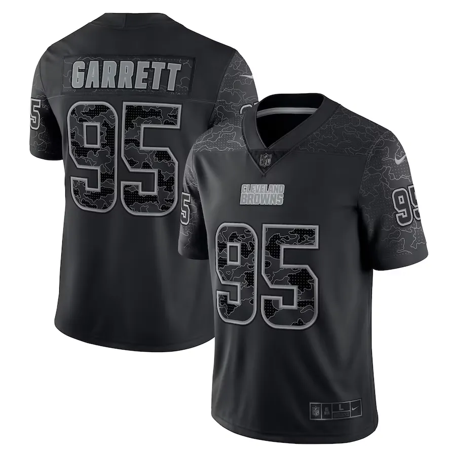 Men's cleveland browns myles garrett nike black rflctv limited jersey