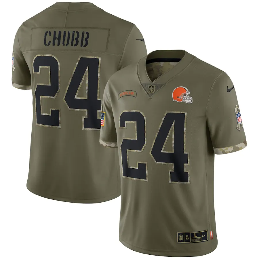 Men's cleveland browns nike olive 2022 salute to service limited jersey