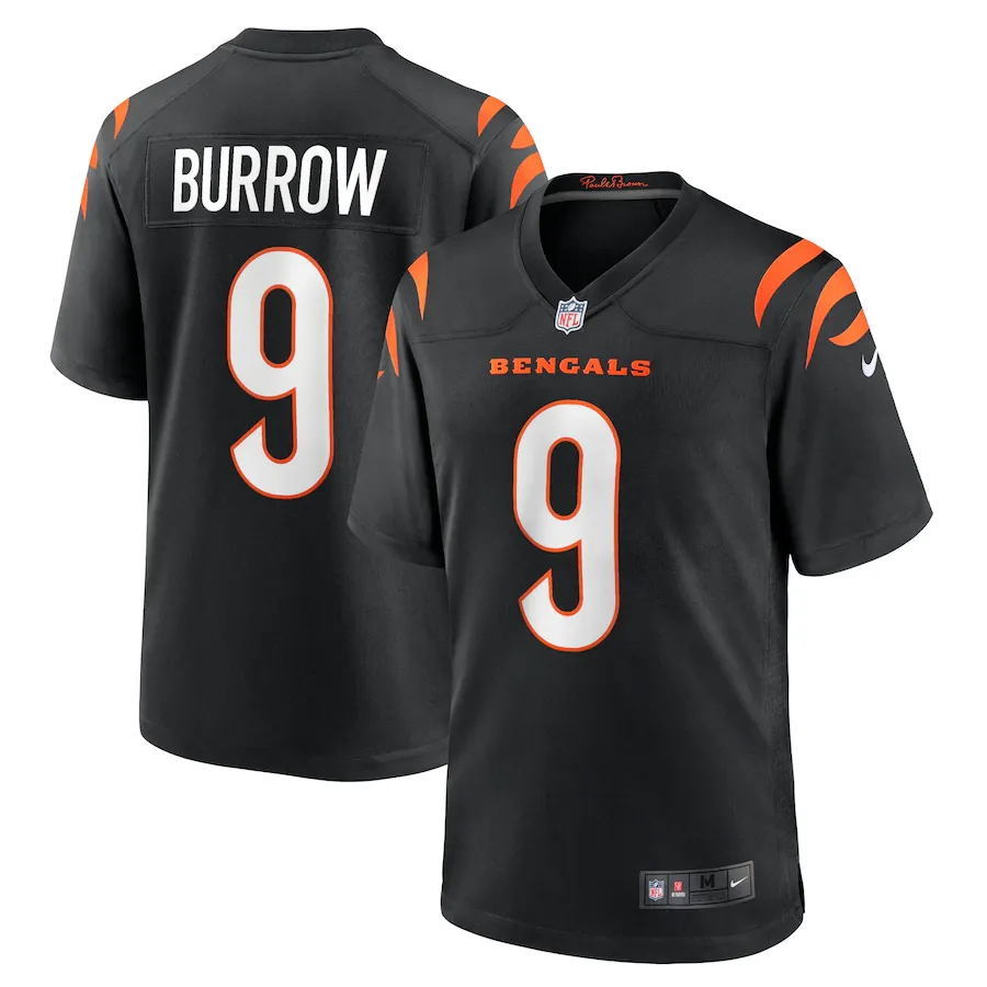 Men's cincinnati bengals joe burrow nike black game jersey