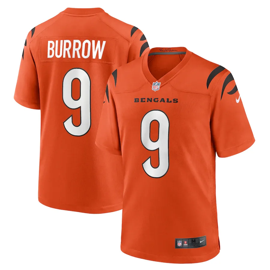 Men's cincinnati bengals joe burrow nike orange alternate game jersey