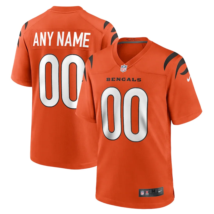 Men's cincinnati bengals nike orange alternate game custom jersey