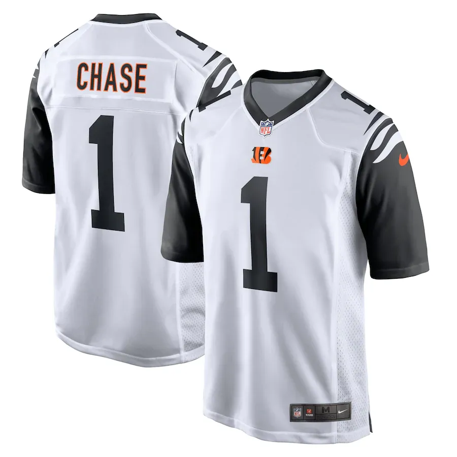 Men's cincinnati bengals ja'marr chase nike white alternate game player jersey