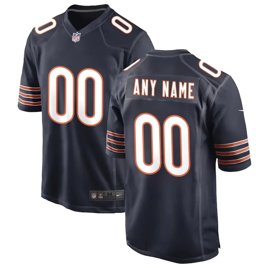 Men's chicago bears nike navy custom game jersey