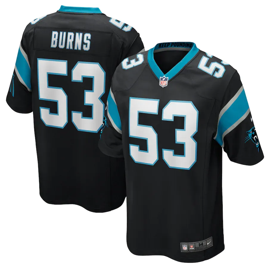 Men's carolina panthers brian burns nike black game jersey