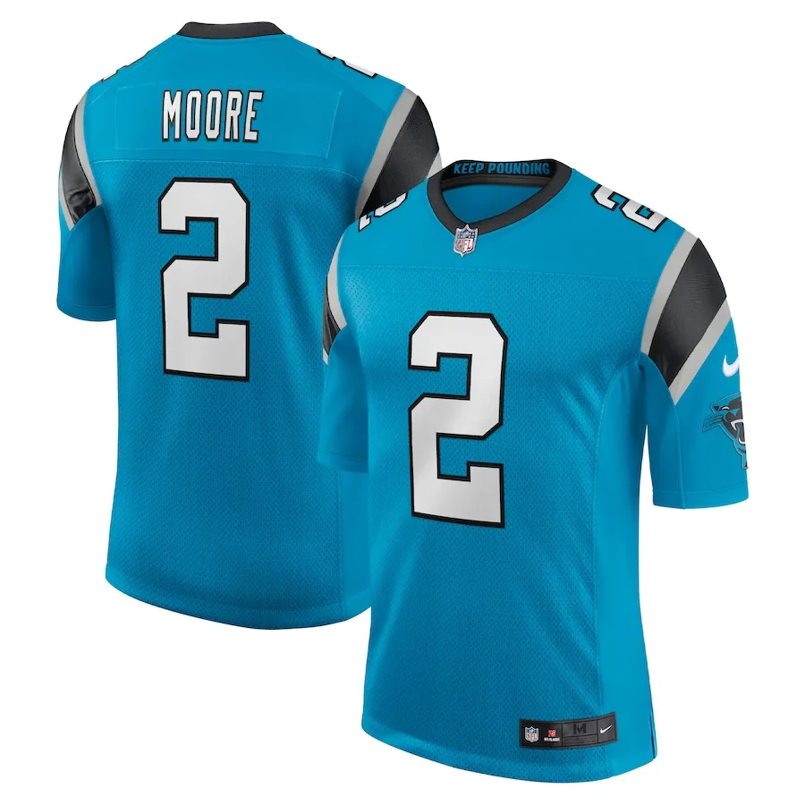 Men's carolina panthers d.j. moore nike blue vapor limited jersey