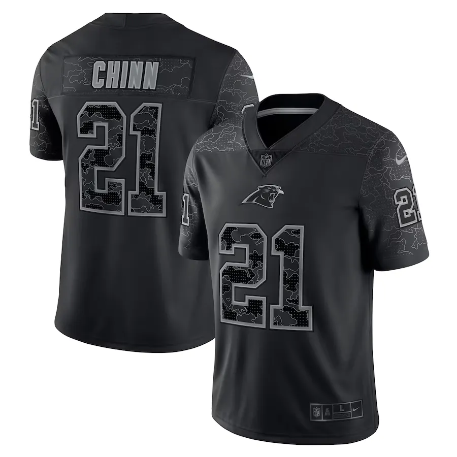 Men's carolina panthers jeremy chinn nike black rflctv limited jersey