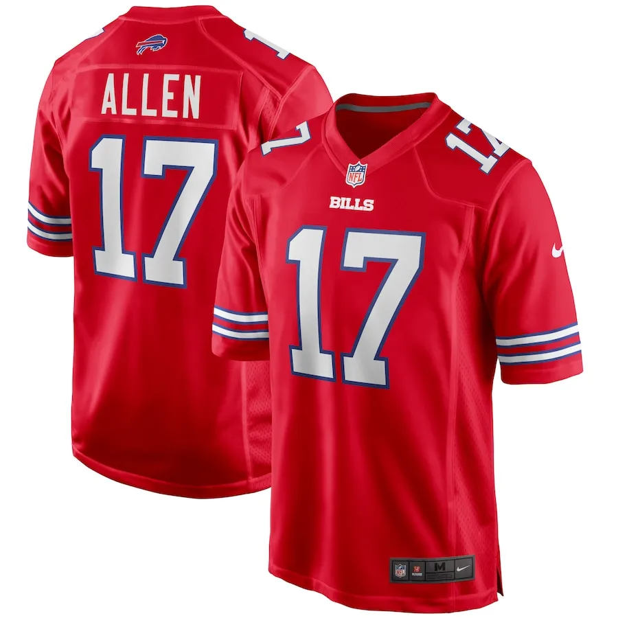 Men's buffalo bills josh allen nike red alternate game player jersey