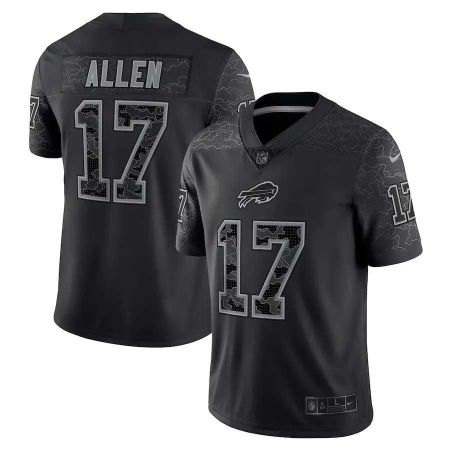 Men's buffalo bills josh allen nike black rflctv limited jersey