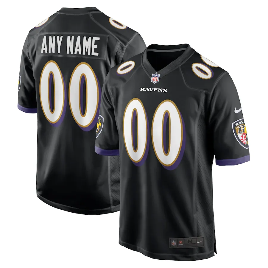 Men's baltimore ravens nike black alternate custom game jersey