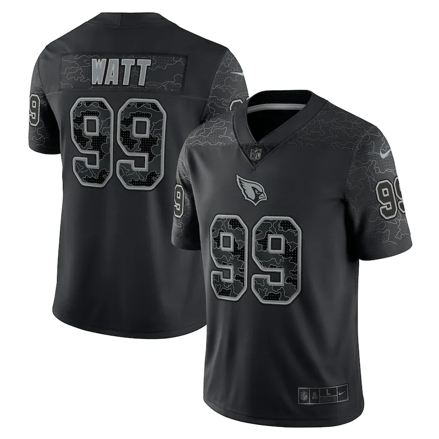 Men's arizona cardinals j.j. watt nike black rflctv limited jersey