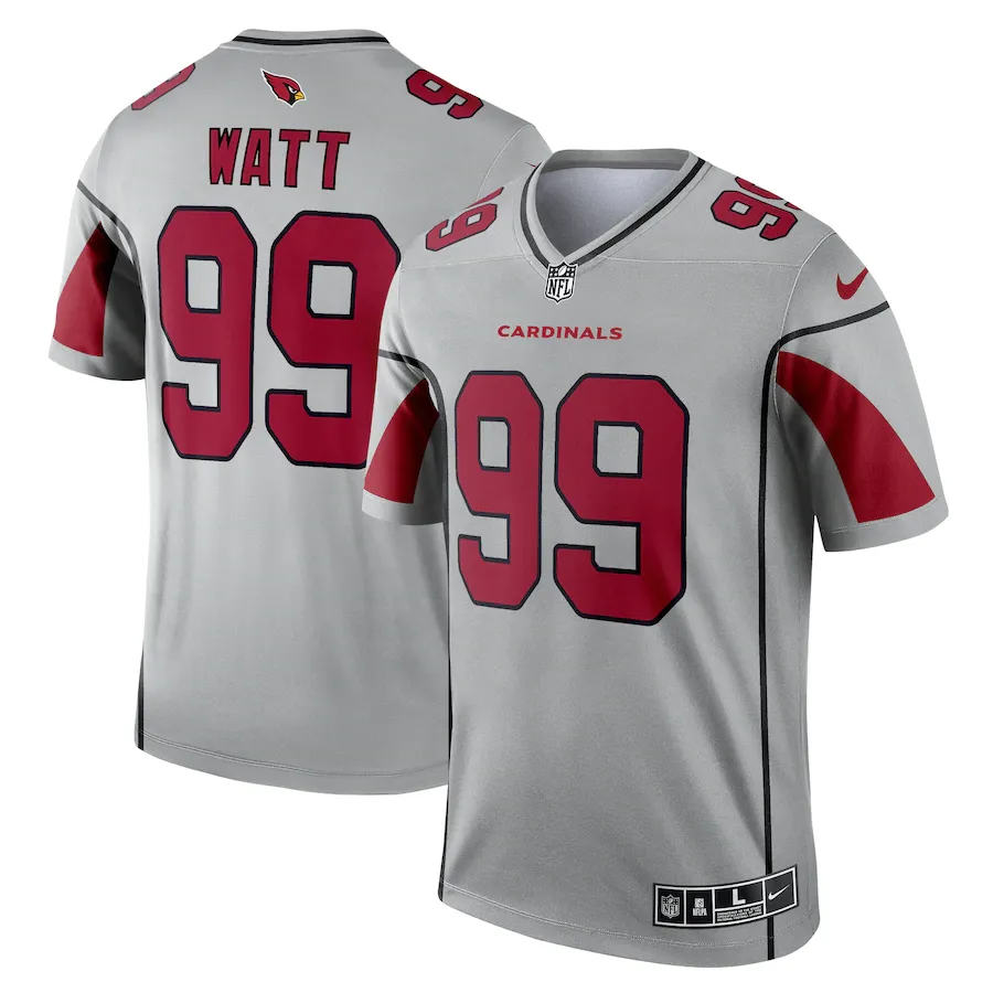 Men's arizona cardinals j.j. watt nike silver inverted legend jersey