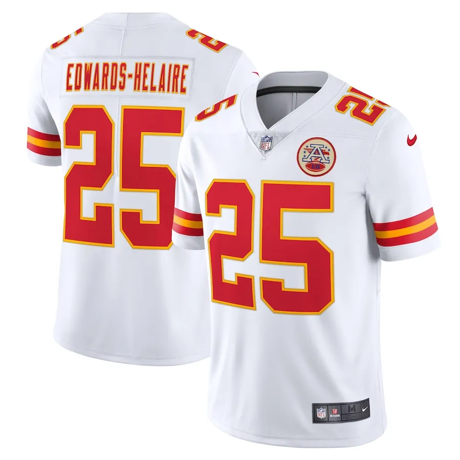 Men's kansas city chiefs clyde edwards-helaire nike white vapor limited jersey
