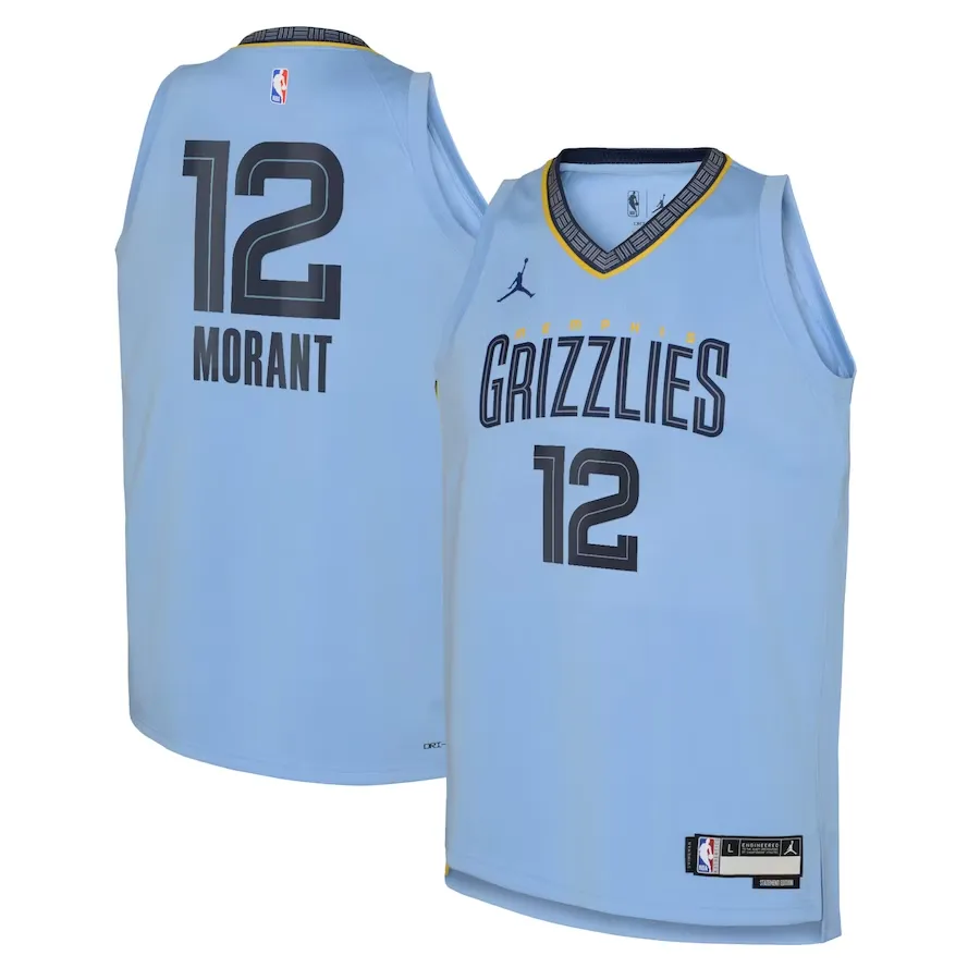 Memphis grizzlies jordan statement edition swingman jersey 22 - light blue - ja morant - youth