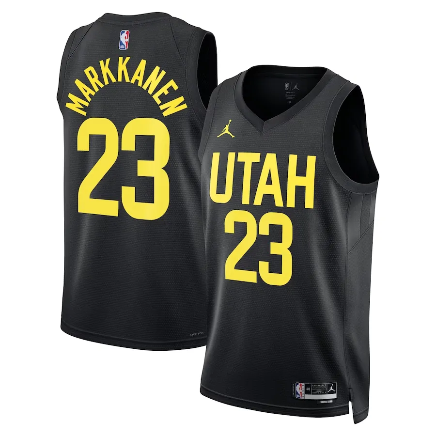 Utah jazz jordan statement edition swingman jersey - black - lauri markkanen - unisex