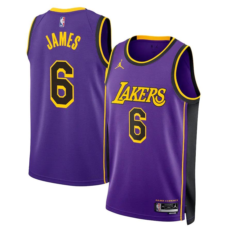 Los angeles lakers jordan statement edition swingman jersey - purple - lebron james - unisex