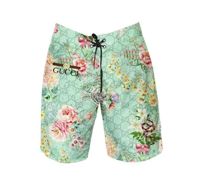 Gucci flowers new luxury pants all over print short hawaiian short for men