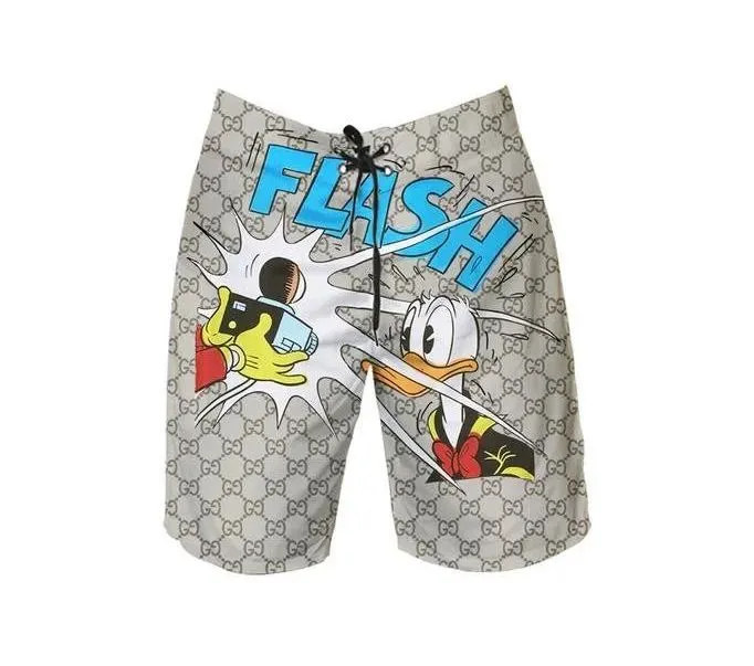 Gucci flash donald duck luxury pants all over print short hawaiian short for men
