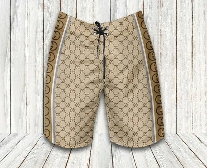 Gucci luxury pants all over print short hawaiian short for men