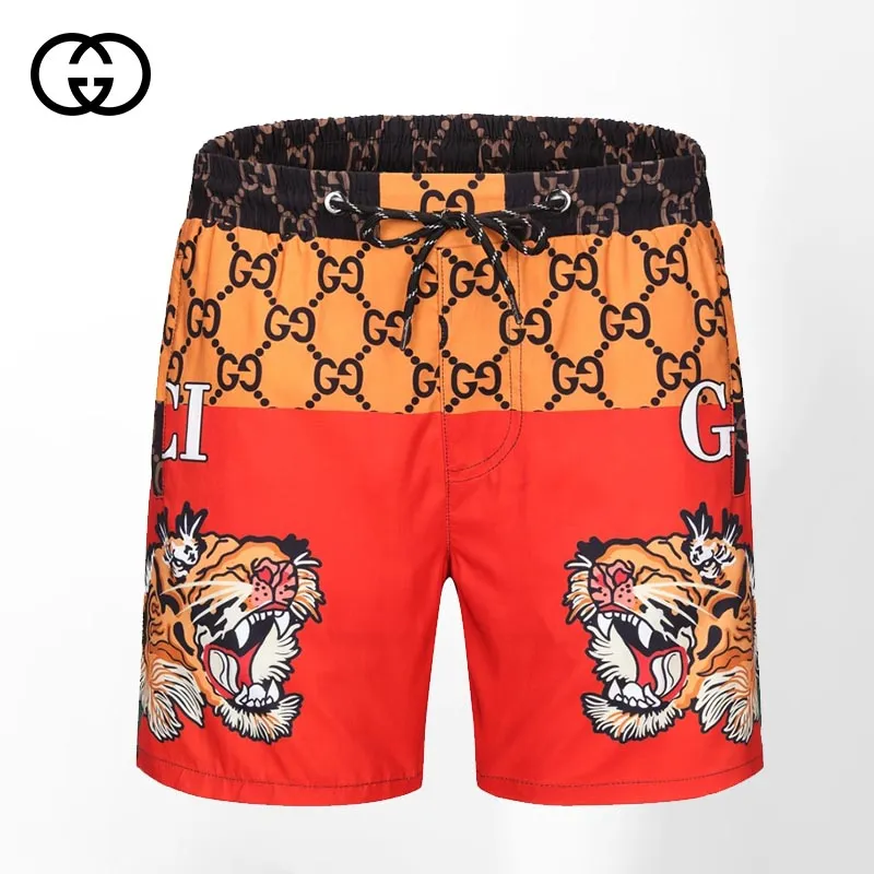 Gucci red tiger luxury brand all over print shorts pants for men #shorts#swimtrunks