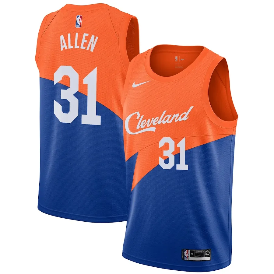 Cleveland Cavaliers Nike City Edition Swingman Jersey - Orange/Blue - Jarrett Allen - Youth - 2018