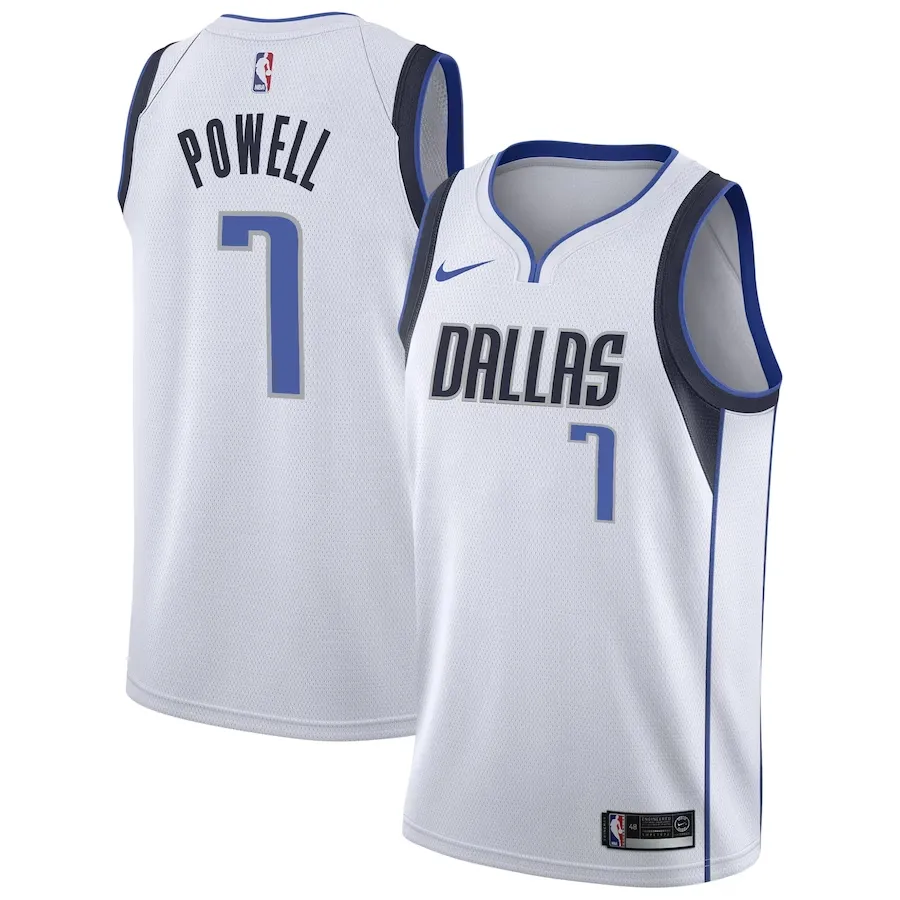 Dallas Mavericks Nike Association Edition Swingman Jersey - White - Dwight Powell - Mens