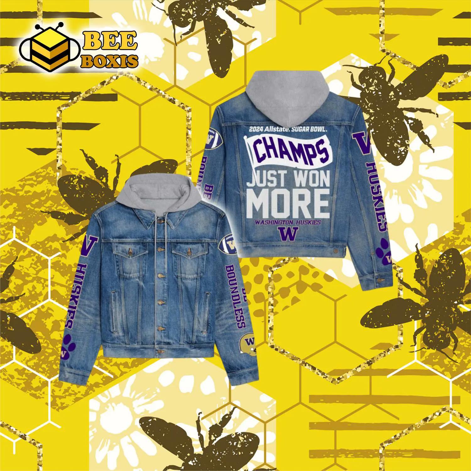 2024 allstate sugar bowl champs just won more washington huskies hooded denim jacket.png