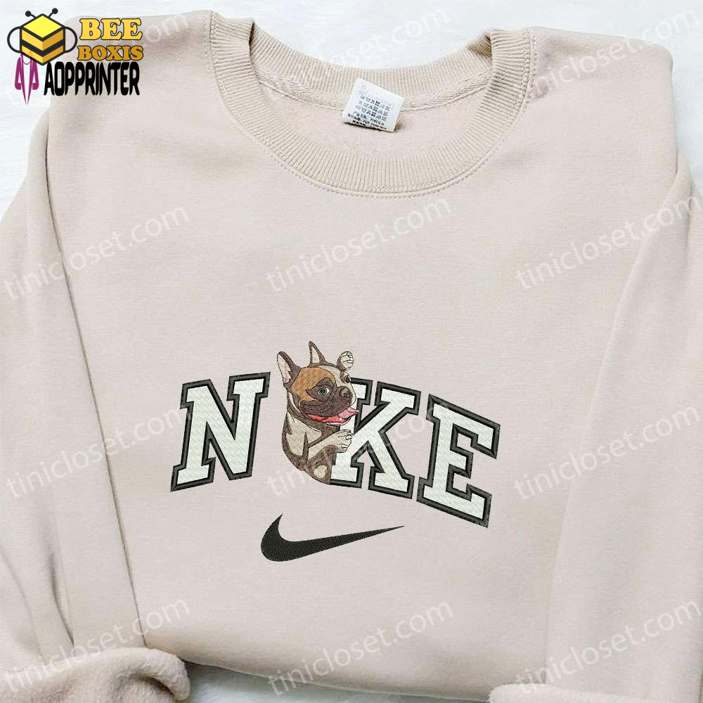 Adorable french bulldog embroidered shirt: perfect pet lover gift!