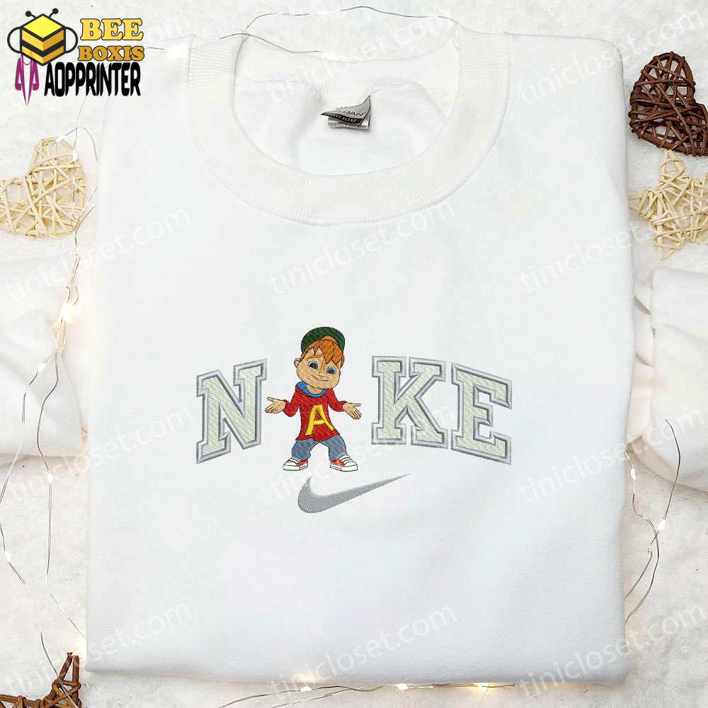 Alvin chipmunk movie embroidered shirt: fun and stylish garment for chipmunk fans!