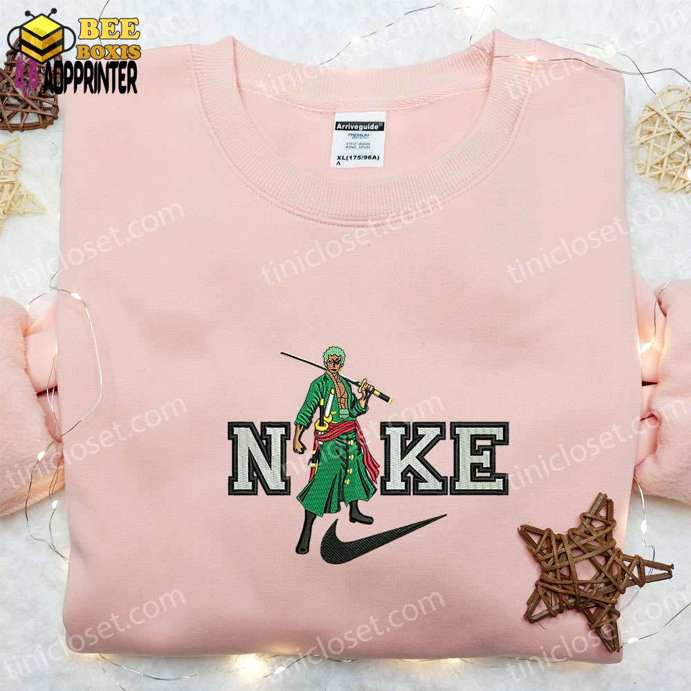 Anime embroidered sweatshirt: roronoa zoro x nike & one piece nike inspired hoodie